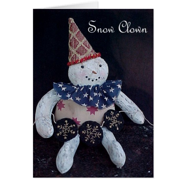 Schnee-Clown-Karte (Vorne)