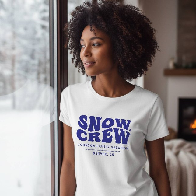 Schnee-Crew Winter-Familienurlaub-Trip Blau T-Shirt (Snow Crew Winter Family Vacation Trip Blue T-Shirt
)