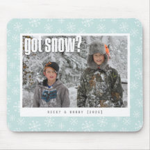 "Schnee da?" Holiday-Mauspad - 1 Foto