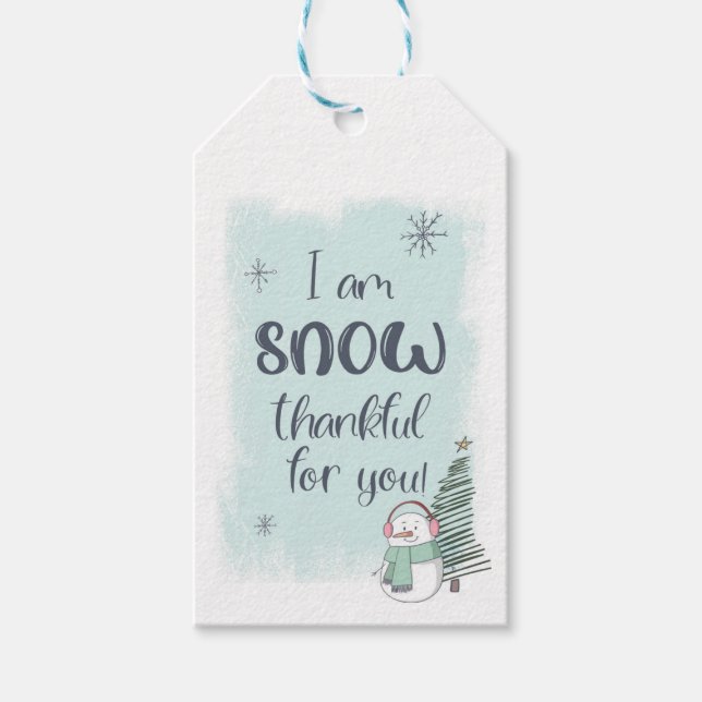 Schnee dankbar für euch Popby Geschenkanhänger (Vorderseite)