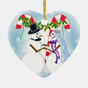 Schnee, der Save the Date wedding ist Keramik Ornament