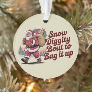 Schnee Diggity ist bereit, es einzupacken 90er Wei Ornament