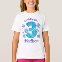 Schnee Dritter Geburtstag gefrorenes Shirt