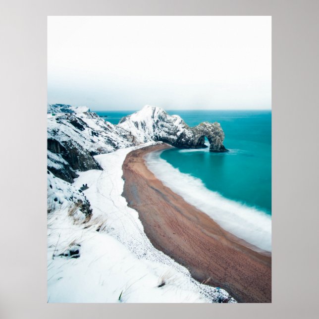 SCHNEE DURDLE TÜR, LULWORTH, DORSET, Vereinigtes K Poster (Vorne)