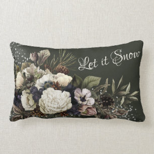 Schnee Eleganter Wintergarten Blumendesign Lendenkissen