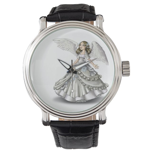 Schnee-Engel Armbanduhr (Vorderseite)