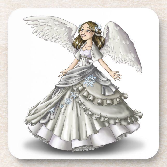 Schnee-Engel Untersetzer (Vorderseite)
