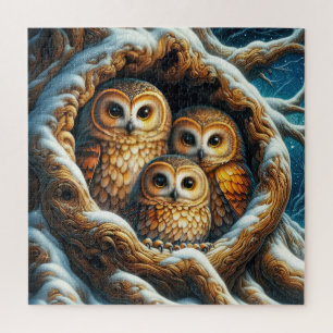 Schnee-Eulen-Puzzle