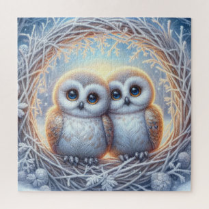 Schnee-Eulen-Puzzle