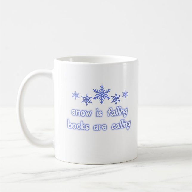Schnee fallende Bücher Kaffeetasse (Links)