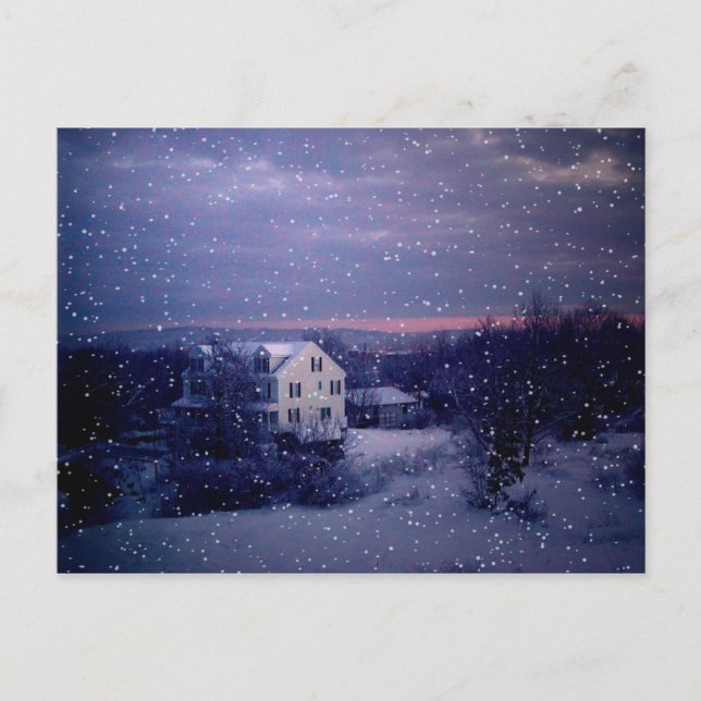 Schnee fällt auf Manchester Postkarte (Vorderseite)