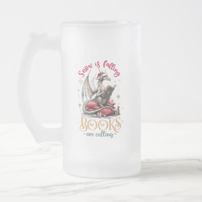 Schnee fällt, Bücher rufen  Mattglas Bierglas (Links)