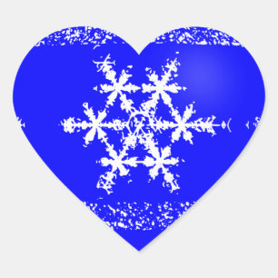 Schnee-Flocken-Herz-Aufkleber Herz-Aufkleber