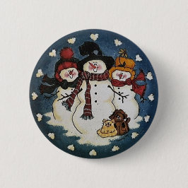 Schnee-Freundesnowman-Knopf-Button Button