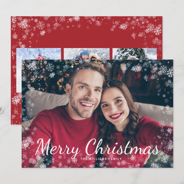 Schnee frohe Weihnachts-Collage Urlaub (Vorne/Hinten)