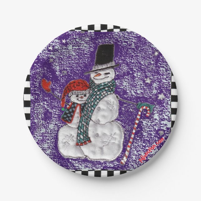 Schnee-Gruß-Pappteller Pappteller (Vorderseite)