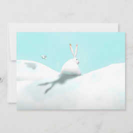 Schnee-Hasen und Feriengeschenk Dankeskarte