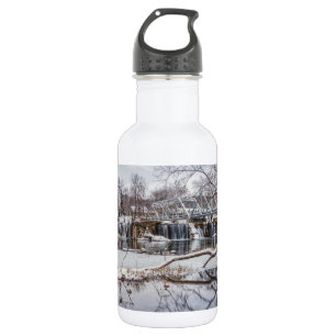 Schnee im Finley Dam Edelstahl Wasserflasche