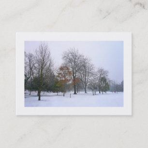 Schnee im Park, Mini-Foto Visitenkarte