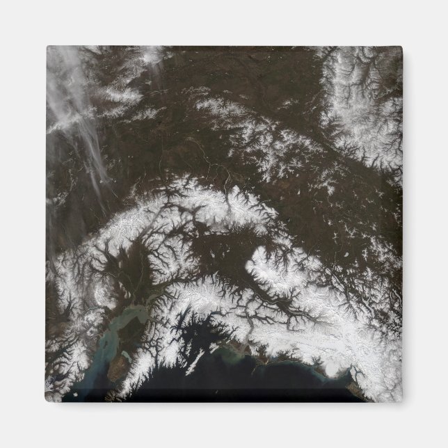 Schnee im Südzentrum von Alaska Magnet (Vorne)