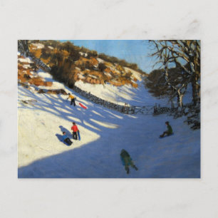 Schnee im Tal bei Monyash Derbyshire Postkarte