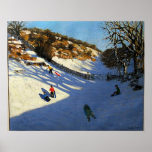 Schnee im Tal nahe Monyash Derbyshire Poster