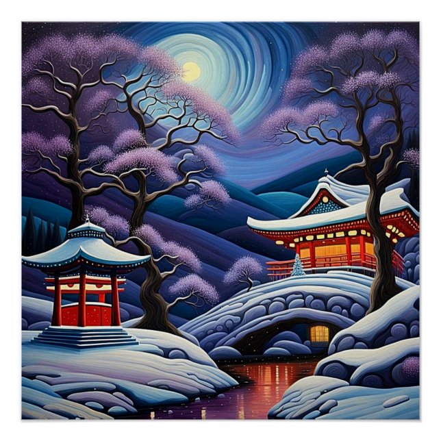 Schnee im Winter 4 Poster (Vorderseite)