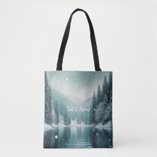 Schnee im Winter, Bergsee Tasche