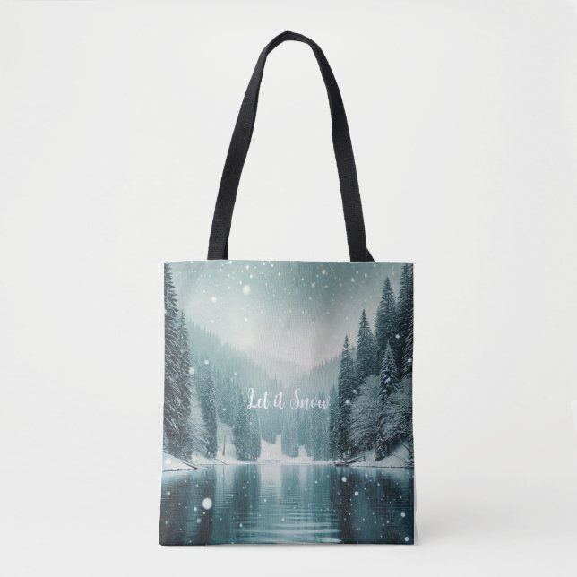 Schnee im Winter, Bergsee Tasche (Vorderseite)