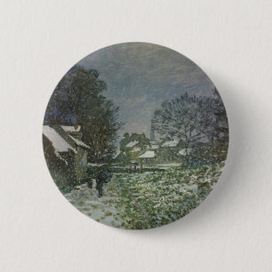 Schnee in Argenteuil von Claude Monet Button