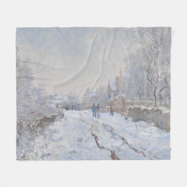 Schnee in Argenteuil (von Claude Monet) Fleecedecke (Vorderseite (Horizontal))