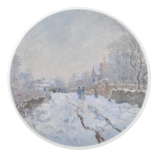 Schnee in Argenteuil (von Claude Monet) Keramikknauf
