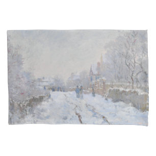 Schnee in Argenteuil (von Claude Monet) Kissenbezug