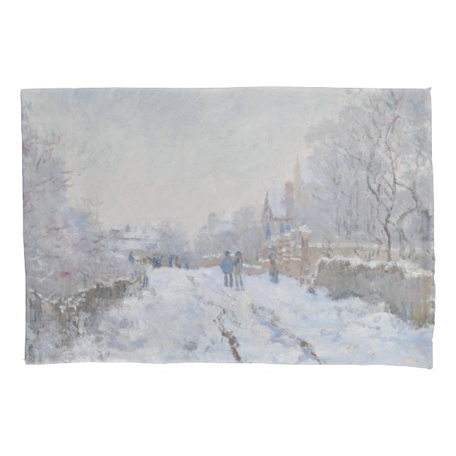 Schnee in Argenteuil (von Claude Monet) Kissenbezug (Vorderseite)