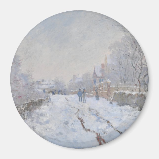 Schnee in Argenteuil (von Claude Monet) Magnet (Vorne)