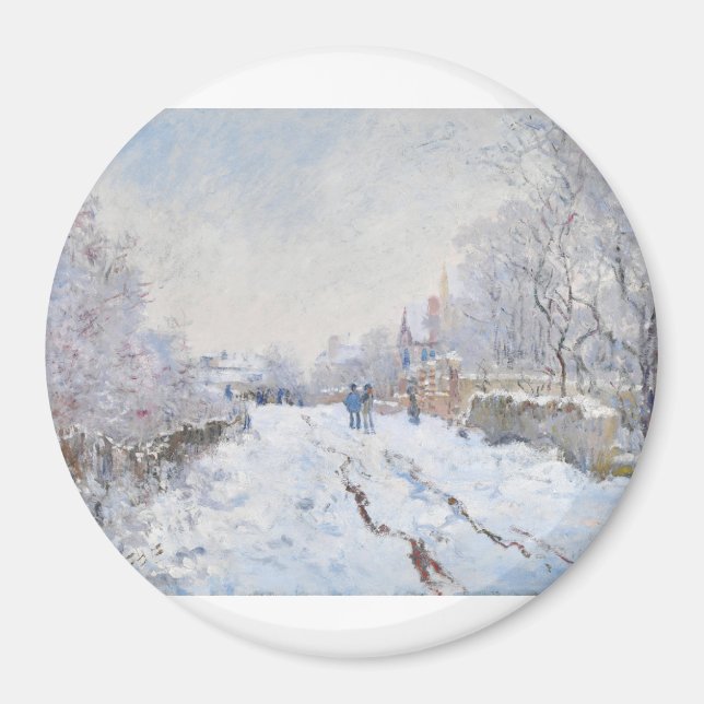 Schnee in Argenteuil von Claude Monet Magnet (Vorne)