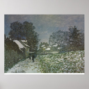 Schnee in Argenteuil von Claude Monet Poster