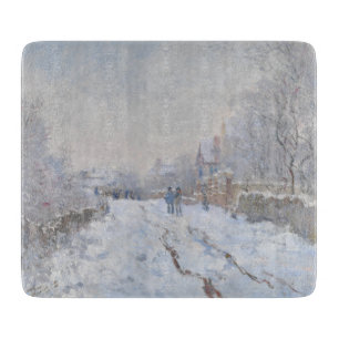 Schnee in Argenteuil (von Claude Monet) Schneidebrett