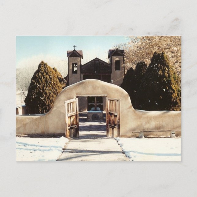 Schnee in Chimayo Postkarte (Vorderseite)