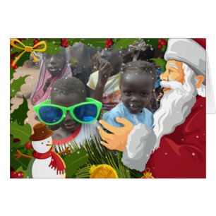 Schnee in der Afrika-Spaß Weihnachtskarte