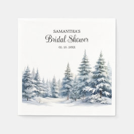 Schnee in der Liebe Kiefernwald Brautparty Serviette