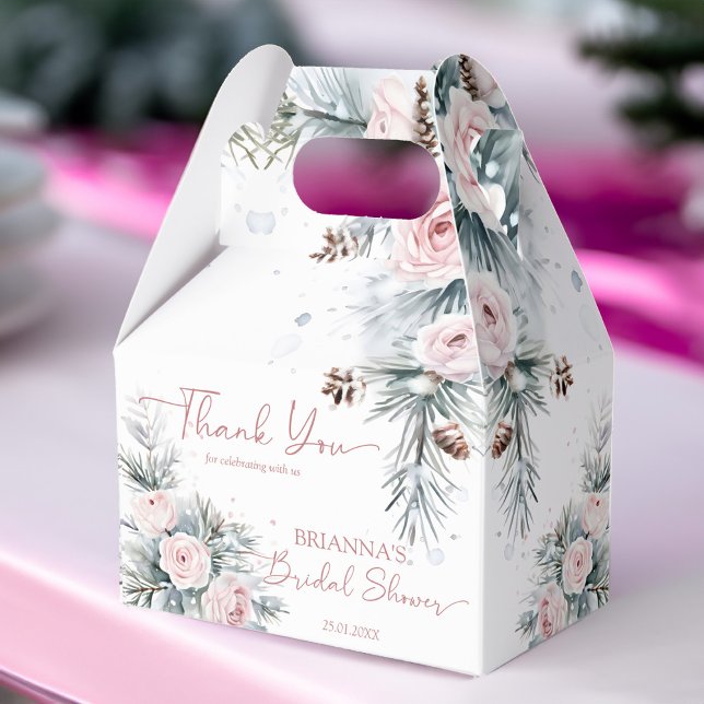 Schnee in der Liebe Schneekiefern Winter Brautpart Geschenkschachtel (Snow in love snowy pines winter bridal shower favors personalized favor boxes)