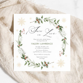 Schnee in der Liebe Weihnachts-Brautparty Einladung