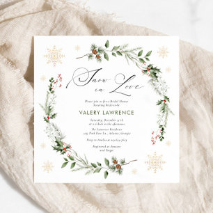 Schnee in der Liebe Weihnachts-Brautparty Einladung