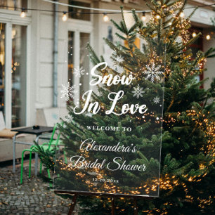 Schnee in der Liebe Weißer Winter Brautparty Willk Acrylschild