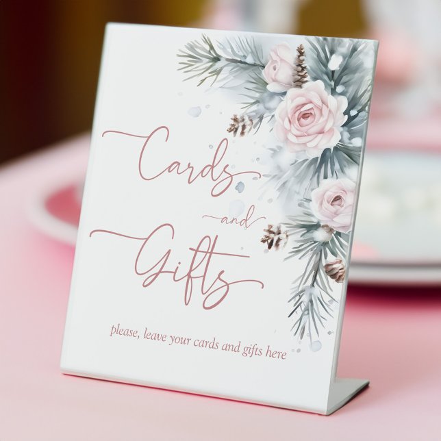 Schnee in der Liebe Winter Brautparty Geschenk Taf Sockelschild (Snow in love winter bridal shower personalized gift table sign customized pedestal signs)