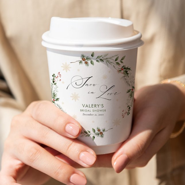 Schnee in der Liebe Winter Brautparty Pappbecher (Von Creator hochgeladen)