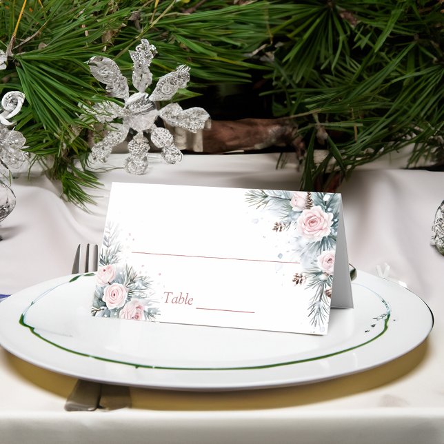 Schnee in der Liebe Winter Brautparty Party Platzkarte (Snow in love winter bridal shower party place cards personalized coordinated table decor)