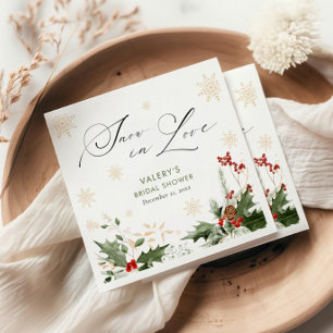 Schnee in der Liebe Winter Brautparty Serviette