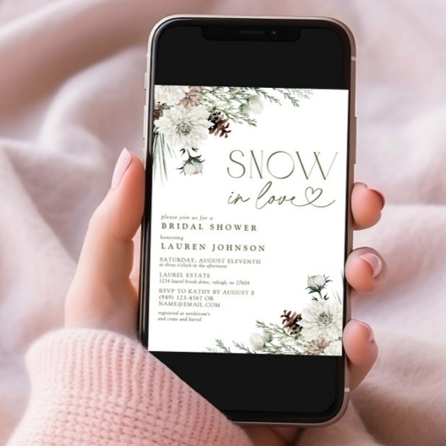 Schnee in der Liebe Winter Evergreen Brautparty Einladung (Von Creator hochgeladen)